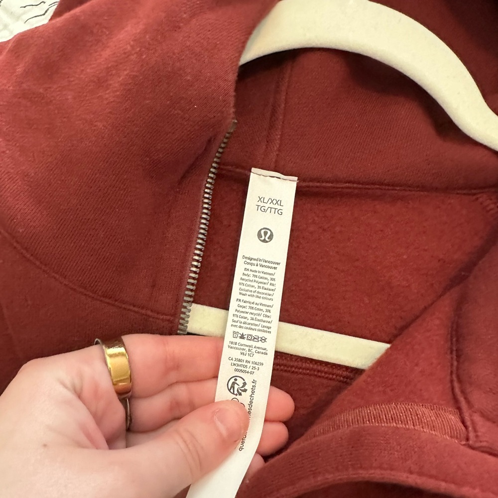 Lululemon Athletica Maroon Half-Zip Hoodie - Picture 2 of 2